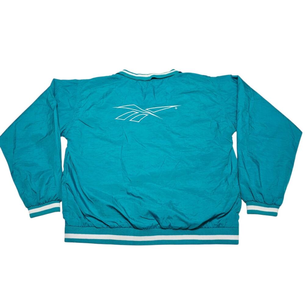 Vintage 90s Reebok Pullover Windbreaker Jacket Teal Green Logo Size XL Youth